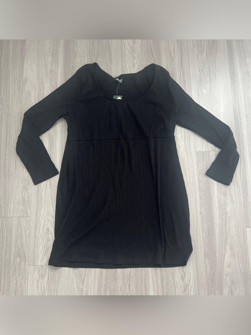 Wild Fable Black Ribbed Long Sleeve Midi Dress Plus Size 3X NWT